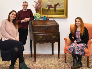 Halls Fine Art valuers Alexander Clement, Maryanne Lineker-Mobberley (left) and Abigail Molenaar.