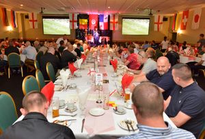 Guests enjoyed a four course meal and two big screens for the game. 