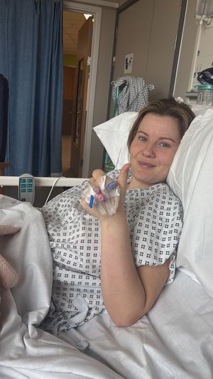 Sophie undergoing treatment in hospital