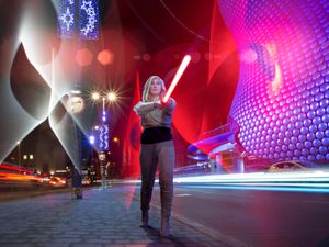 Supporting image for story: Lightsaber duel staged in Birmingham ahead of Star Wars: The Last Jedi release - WATCH