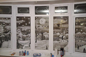 A Christmas winter scene that Simon created at his house. Picture: Simon Patel