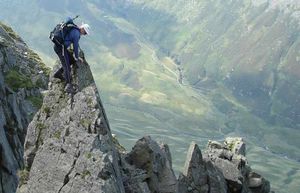 Feeling peaky – Pete in the Lake District scaling St Sunday Crag looking down at the valley below.