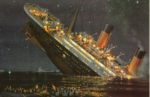 The moment the Titanic sank has been illustrated in art and film many times