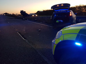 Supporting image for story: Driver sees his broken down car ploughed into moments after he got out