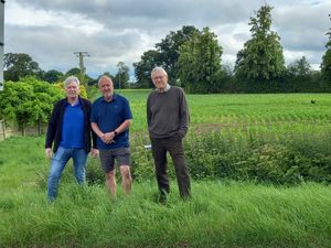 From left: Andy Stokes, Alan Smith and Mike Stansfield, who have been affected by flooding in Church Aston. Picture: LDRS