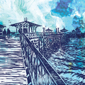 A linoprint of LLandudno