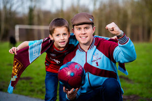 West Ham fans Bailey Wildman, 7, and Craig Wildman, from Oswestry, are looking forward to today's game against Shrewsbury Town