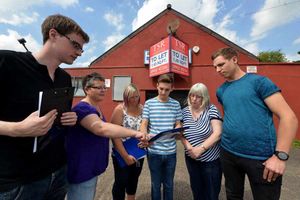 The campaigners at the site