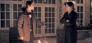 Matthew Finlan as Gunnar Albright and Julia Stiles as Tricia Albright in Orphan: First Kill