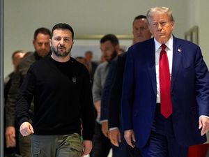 Supporting image for story: Trump and Zelensky meet amid rising questions about US support for Ukraine