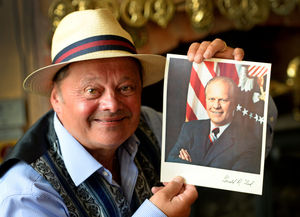 Imre pictured with the first autograph he ever had, US President Gerald Ford