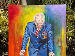 Supporting image for story: Wife of former Wolves star Robbie Dennison wows with Captain Tom Moore painting