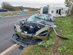 Supporting image for story: Supercar driver banned for six months after crashing McLaren into motorhome