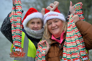 Lisa Miller and Erica Gould both from the Chasewater Runners got festive for the occasion.
