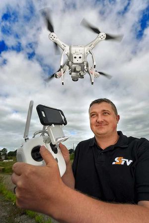 Wayne Goldring with his drone and camera