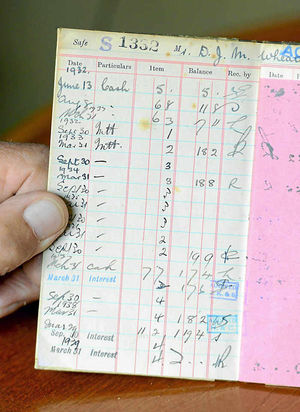 The passbook with blotting paper to prevent ink smudges