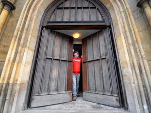 Supporting image for story: Walsall church doors restored after arson attack