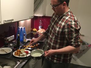 The kid's been watching way too much Saturday Kitchen