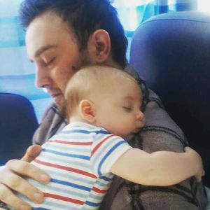 Father's love – Tom with Fletcher, who is five months old