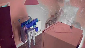 Sparks fly from an e-bike after the battery explodes inside the owner's West Midlands home.