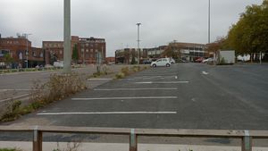 Almost empty - the northern end of the Flood Street car park, behind King Street - next to where the tram will terminate