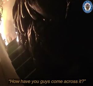 Black bin bags placed on the stairs