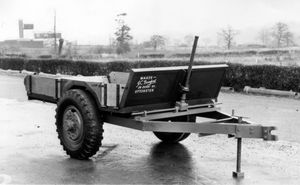 Joseph Bamford's first product, a truck made from old air-raid shelters