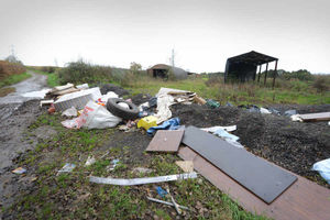 Rubbish dumped on Chris Innett's land