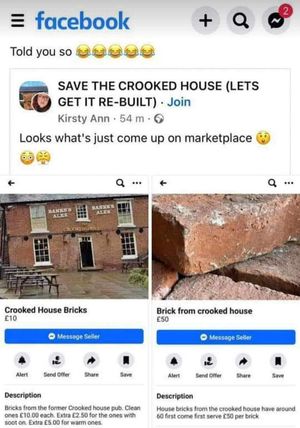 Bricks said to have been taken from the site were spotted on Facebook Marketplace