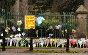 Floral tributes lined the West Park fence in the weeks after the murder