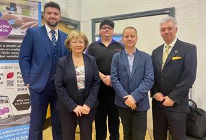 Guest speakers at the Sustainability Partnership’s second event, from left,
Jordan Tassell, Denise Brinton, Lewis Prince, Vlad Cazan, and Andy Whyle