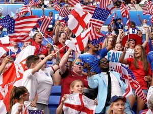 England and American fans during the semi final
