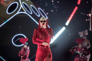 Katy Perry performs in Birmingham. Pic: Martin Dunning