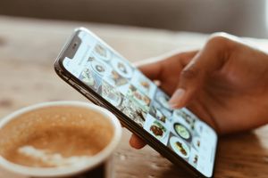Picture of phone scrolling