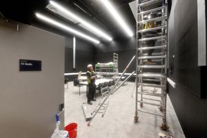 Work is still ongoing in areas such as the new TV studio