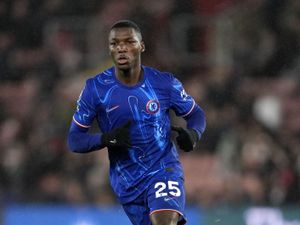 Moises Caicedo in his Chelsea kit