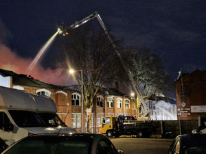 The fire service continue to tackle the blaze well into the afternoon