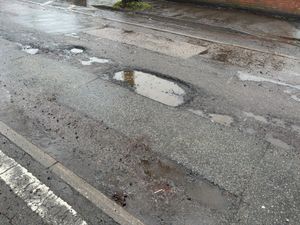Potholes in Cannon Hill Road, Birmingham on January 13. Credit: Alexander Brock. Permission for use for all LDRS partners.