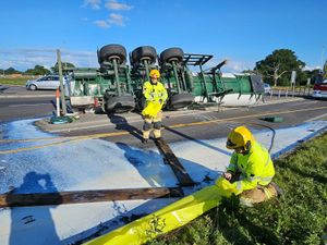 Around 24,000 litres of milk spilled out. Photo: Oswestry Fire Station