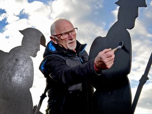 Supporting image for story: Shadow soldiers symbolise victims in Ludlow