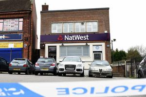 Police at the scene of the drama