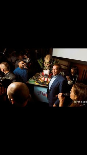 Arnold Schwarzenegger with Paz. Photo: An Experience With