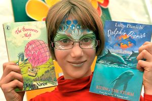 Jet Pariera-Jenks, 8, buys a couple of books