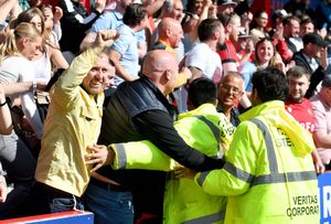 Fans go wild after George Hall scores.