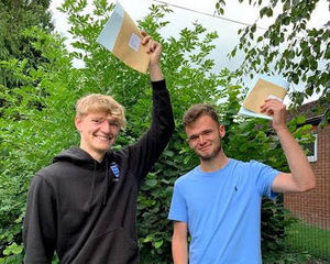 GCSE results day at Thomas Adams School