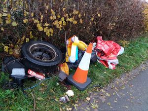 Supporting image for story: Piles of rubbish dumped in lane near Bridgnorth