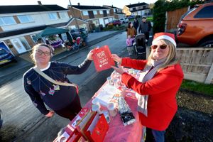 Organiser Shenade Wheelden and trader Sharon Salt at the walking Christmas market 