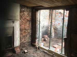 Inside the house during the refurbishment