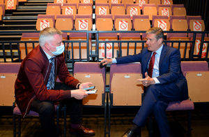 Pete Madeley chatting to Labour leader Sir Keir Starmer in 2021