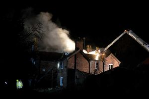 Firefighters dealing with the blaze at the Innages in Bridgnorth last year